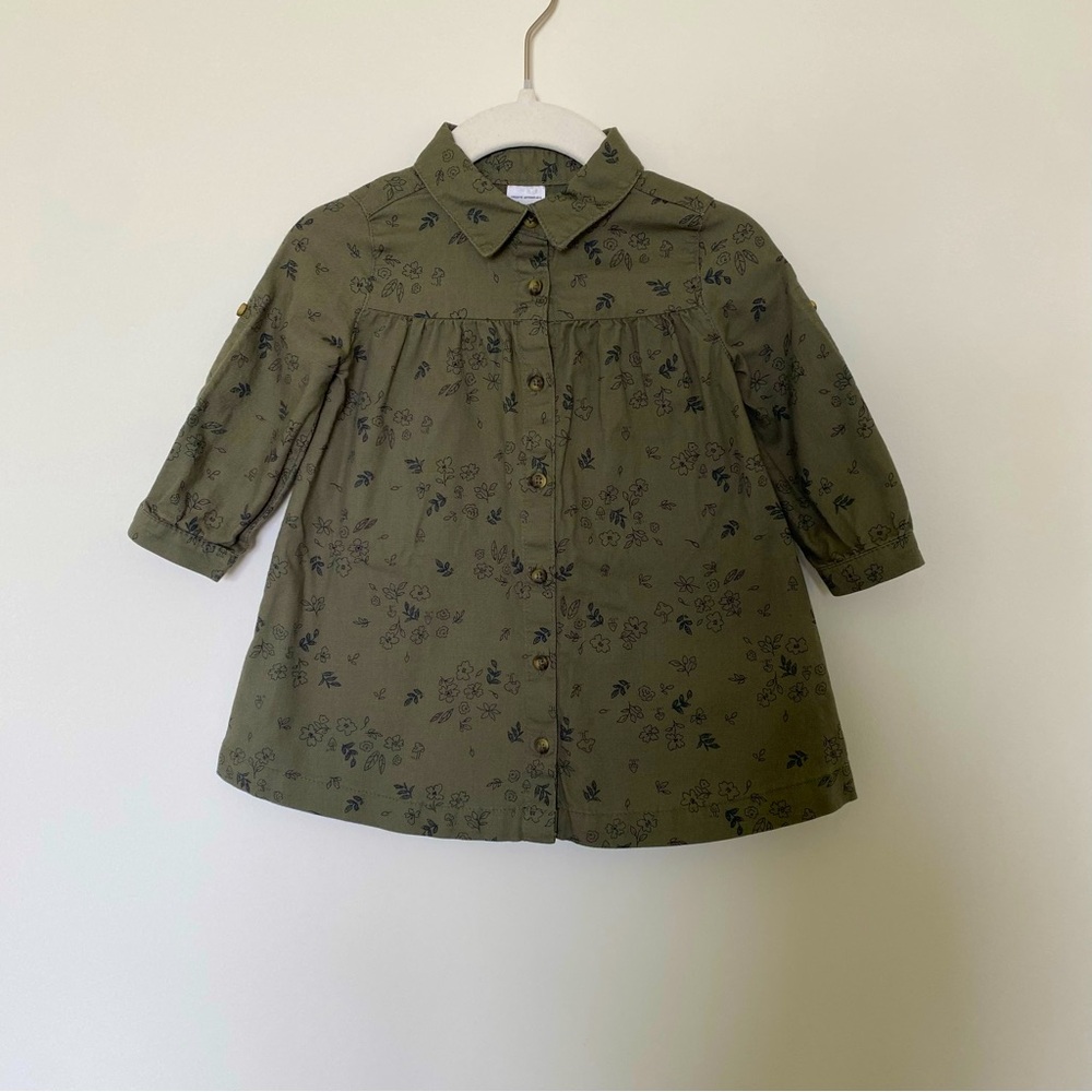 Green Floral Baby Dress